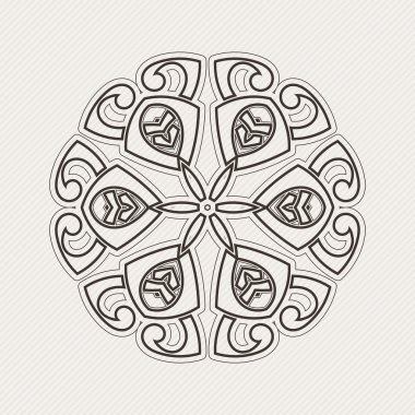 Vektör mandala. Gotik dantel dövme. Keskin köşeli Kelt örgüsü.