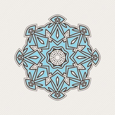 Vektör mandala. Gotik dantel dövme. Keskin köşeli Kelt örgüsü.