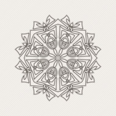 Vektör mandala. Gotik dantel dövme. Keskin köşeli Kelt örgüsü.