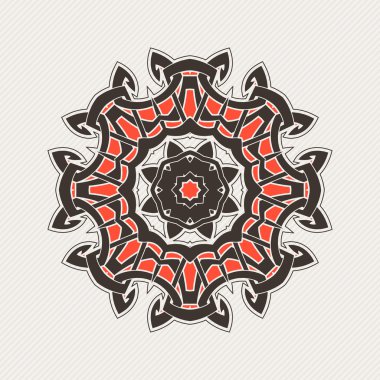 Vektör mandala. Gotik dantel dövme. Keskin köşeli Kelt örgüsü.