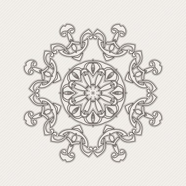 Vektör mandala. Gotik dantel dövme. Keskin köşeli Kelt örgüsü.