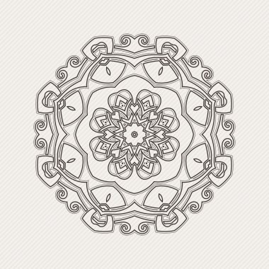 Vektör mandala. Gotik dantel dövme. Keskin köşeli Kelt örgüsü.