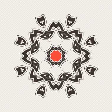 Vektör mandala. Gotik dantel dövme. Keskin köşeli Kelt örgüsü.