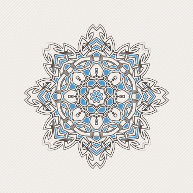 Vektör mandala. Gotik dantel dövme. Keskin köşeli Kelt örgüsü.