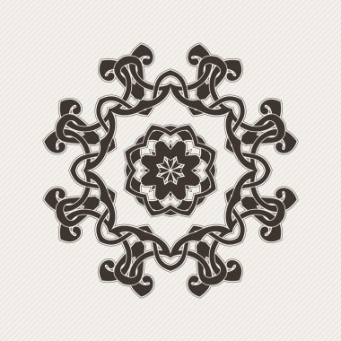 Vektör mandala. Gotik dantel dövme. Keskin köşeli Kelt örgüsü.