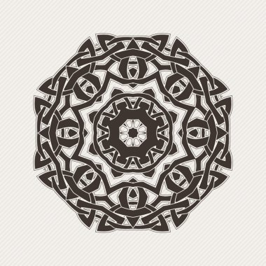 Vektör mandala. Gotik dantel dövme. Keskin köşeli Kelt örgüsü.