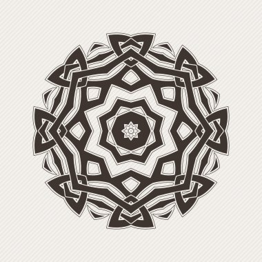 Vektör mandala. Gotik dantel dövme. Keskin köşeli Kelt örgüsü.