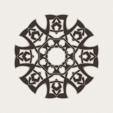 Vektör mandala. Gotik dantel dövme. Keskin köşeli Kelt örgüsü.