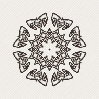 Vektör mandala. Gotik dantel dövme. Keskin köşeli Kelt örgüsü.
