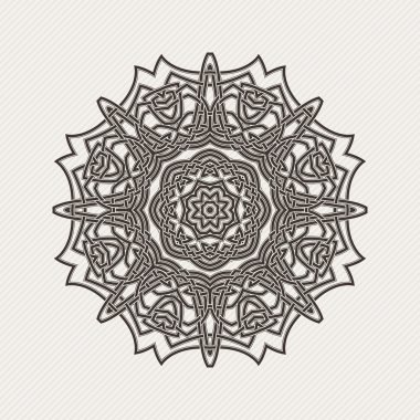 Vektör mandala. Gotik dantel dövme. Keskin köşeli Kelt örgüsü.