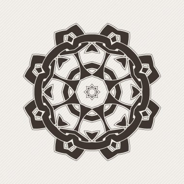 Vektör mandala. Gotik dantel dövme. Keskin köşeli Kelt örgüsü.