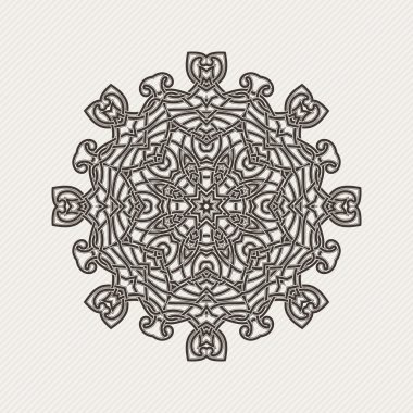 Vektör mandala. Gotik dantel dövme. Keskin köşeli Kelt örgüsü.