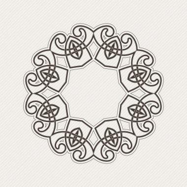 Vektör sınırı. Gotik dantel dövme. Keskin köşeli Kelt örgüsü.