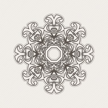 Vektör mandala. Gotik dantel dövme. Keskin köşeli Kelt örgüsü.