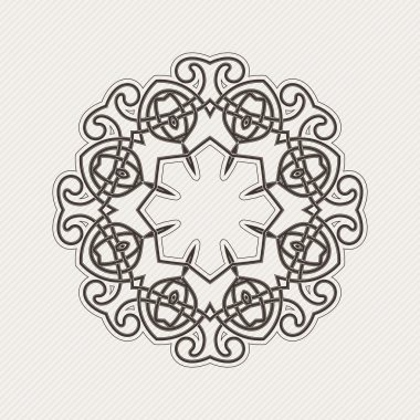 Vektör mandala. Gotik dantel dövme. Keskin köşeli Kelt örgüsü.