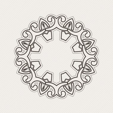 Vektör sınırı. Gotik dantel dövme. Keskin köşeli Kelt örgüsü.