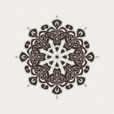 Vektör mandala. Gotik dantel dövme. Keskin köşeli Kelt örgüsü.
