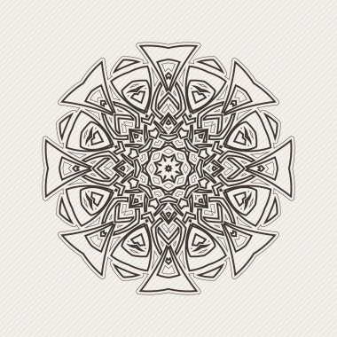 Vektör mandala. Gotik dantel dövme. Keskin köşeli Kelt örgüsü.