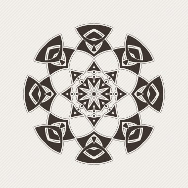 Vektör mandala. Gotik dantel dövme. Keskin köşeli Kelt örgüsü.