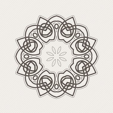 Vektör mandala. Gotik dantel dövme. Keskin köşeli Kelt örgüsü.