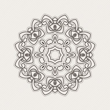 Vektör mandala. Gotik dantel dövme. Keskin köşeli Kelt örgüsü.