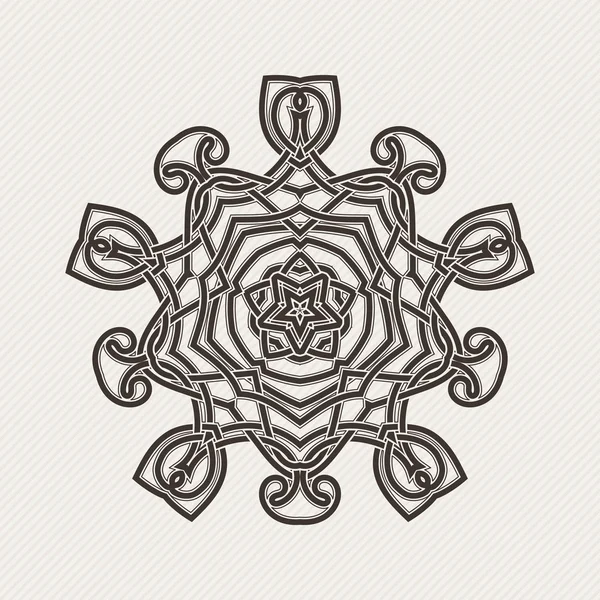 Vector mandala. Gothic lace tattoo. Celtic weave with sharp corners. — Wektor stockowy