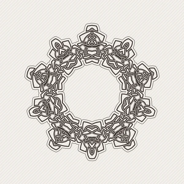 Vector ornate border. Gothic lace tattoo. Celtic weave with sharp corners. — 图库矢量图片