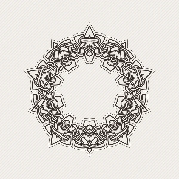 Vector ornate border. Gothic lace tattoo. Celtic weave with sharp corners. — Stok Vektör