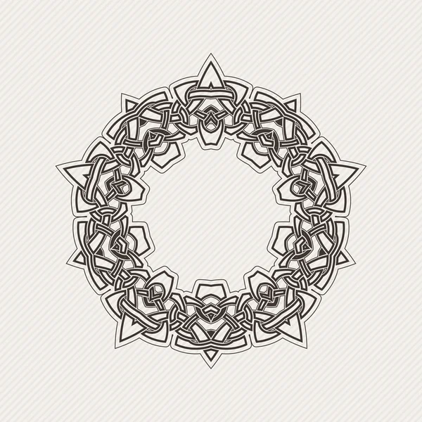 Vector ornate border. Gothic lace tattoo. Celtic weave with sharp corners. — Stockvector