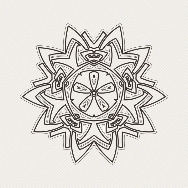 Vektor-Mandala. Gothic Spitzen Tattoo. Celtic weben mit scharfen Ecken. — Stockvektor