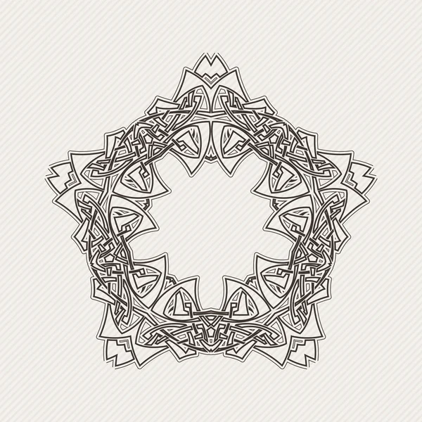 Vector ornate border. Gothic lace tattoo. Celtic weave with sharp corners. — Διανυσματικό Αρχείο