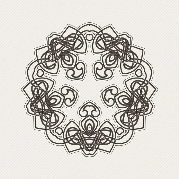 Vector mandala. Gothic lace tattoo. Celtic weave with sharp corners. — Stok Vektör