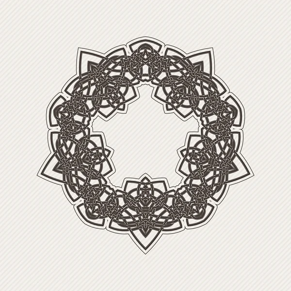 Vector ornate border. Gothic lace tattoo. Celtic weave with sharp corners. — 图库矢量图片