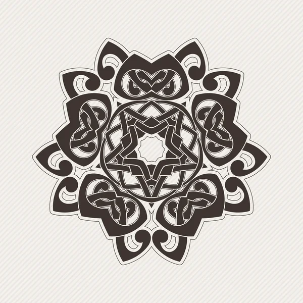 Vektor-Mandala. Gothic Spitzen Tattoo. Celtic weben mit scharfen Ecken. — Stockvektor