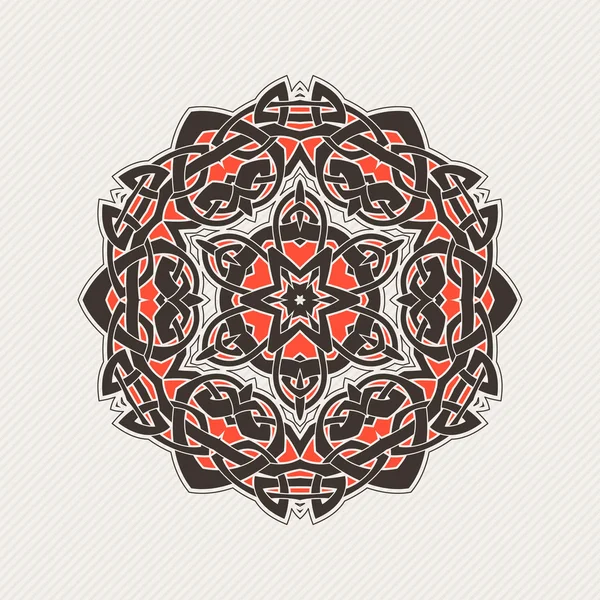 Vector mandala. Gothic lace tattoo. Celtic weave with sharp corners. — 图库矢量图片