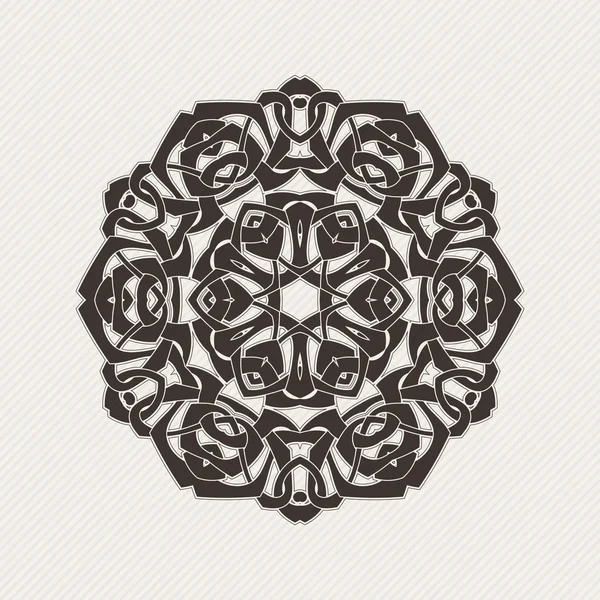 Vector mandala. Gothic lace tattoo. Celtic weave with sharp corners. — ストックベクタ
