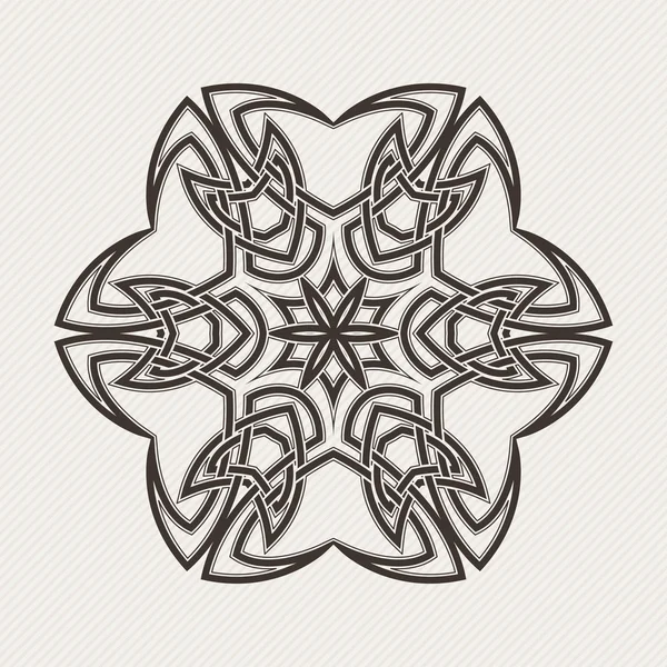 Vector mandala. Gothic lace tattoo. Celtic weave with sharp corners. — 스톡 벡터