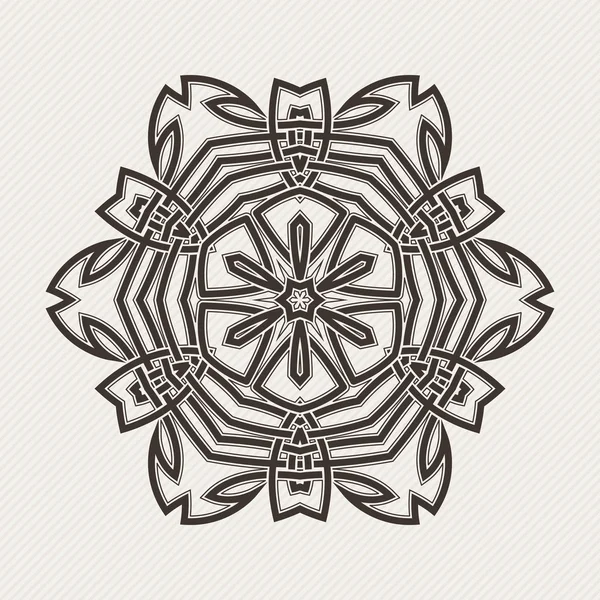 Vector mandala. Gothic lace tattoo. Celtic weave with sharp corners. — Stock vektor