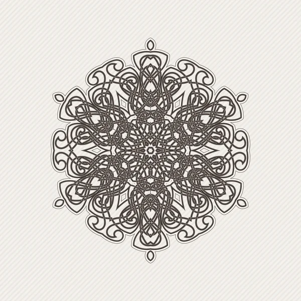 Vector mandala. Gothic lace tattoo. Celtic weave with sharp corners. — Vettoriale Stock