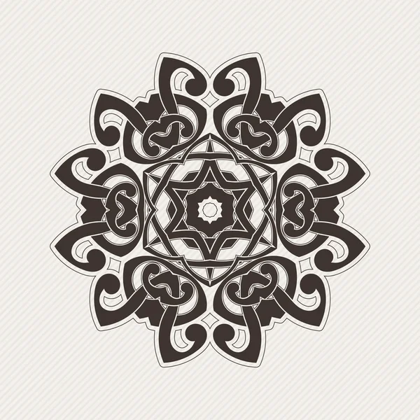 Vector mandala. Gothic lace tattoo. Celtic weave with sharp corners. — Archivo Imágenes Vectoriales