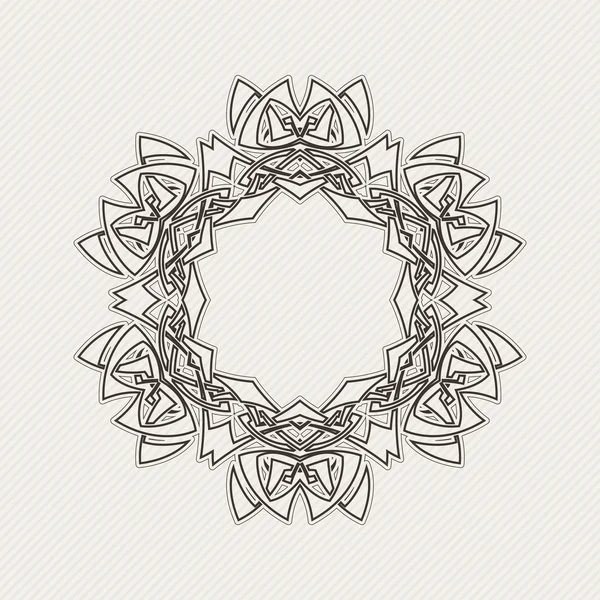Vector ornate border. Gothic lace tattoo. Celtic weave with sharp corners. — Wektor stockowy