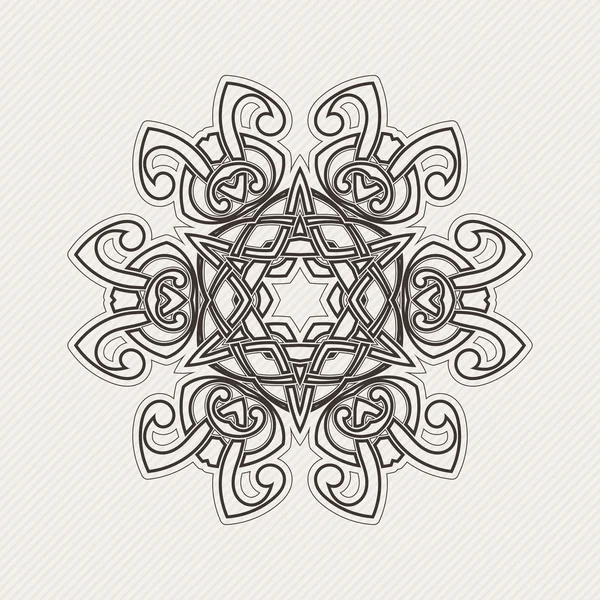 Vektor-Mandala. Gothic Spitzen Tattoo. Celtic weben mit scharfen Ecken. — Stockvektor