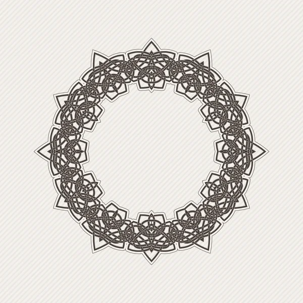 Vector ornate border. Gothic lace tattoo. Celtic weave with sharp corners. — Vettoriale Stock