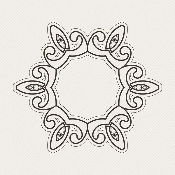 Vector ornate border. Gothic lace tattoo. Celtic weave with sharp corners. — стоковий вектор