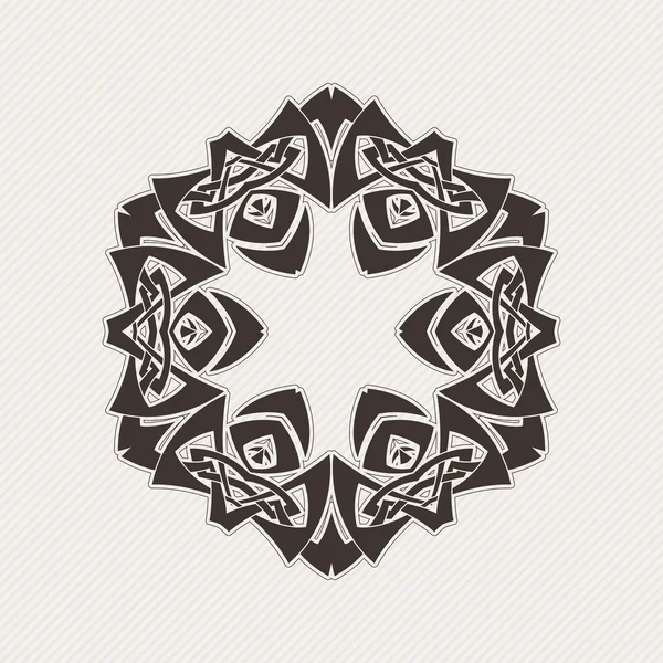 Vector mandala. Gothic lace tattoo. Celtic weave with sharp corners. — 스톡 벡터