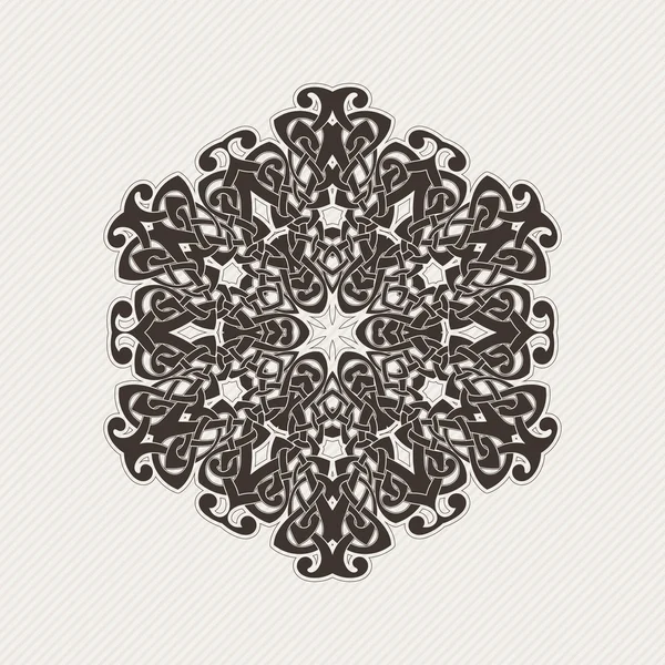 Vector mandala. Gothic lace tattoo. Celtic weave with sharp corners. —  Vetores de Stock