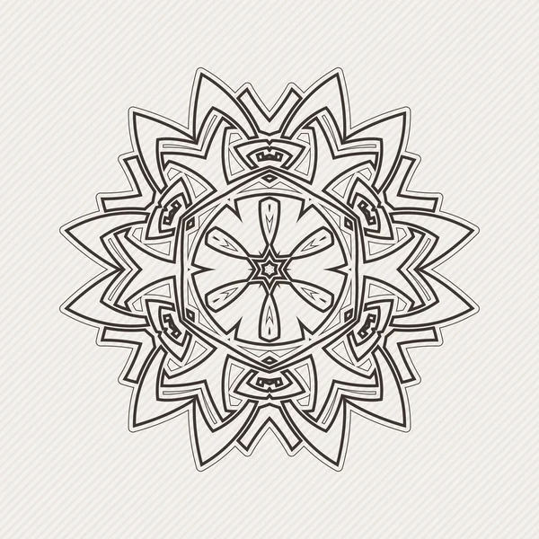 Vector mandala. Gothic lace tattoo. Celtic weave with sharp corners. — Vector de stock