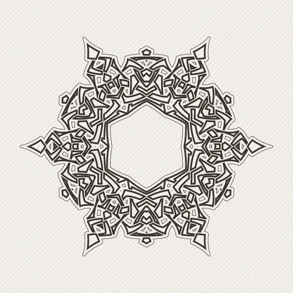 Vector ornate border. Gothic lace tattoo. Celtic weave with sharp corners. — Vector de stock