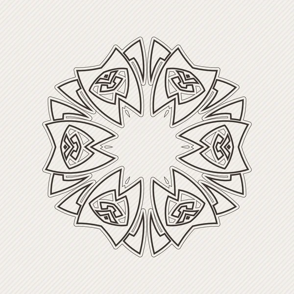 Vektör mandala. Gotik dantel dövme. Keskin köşeli Kelt örgüsü.