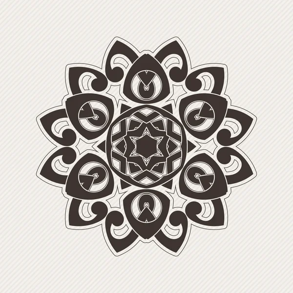 Vector mandala. Gothic lace tattoo. Celtic weave with sharp corners. — Stock vektor